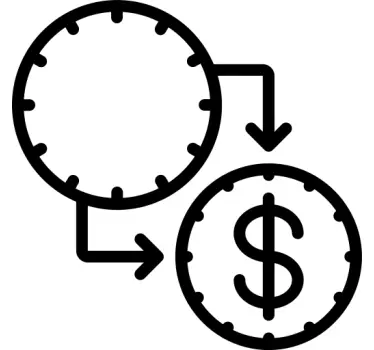 Wandtattoo Uhr zeit ist geld-konzept - TenStickers