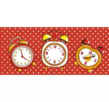Wandtattoo uhr im vintage stil mit alarmfunktion - TenStickers