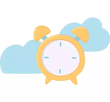 Wandtattoo uhr mit blauen wolken und alarm - TenStickers