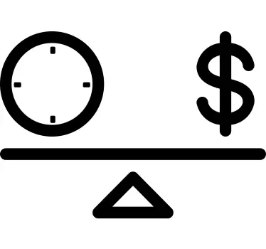 Wandtattoo Uhr gleichgewicht zwischen zeit und geld - TenStickers