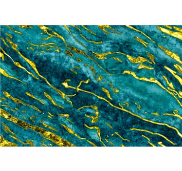 Klebefolie für Möbel Blauer und goldener marmoreffekt - TenStickers
