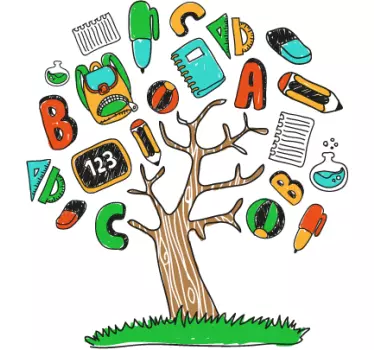 Baum Schule Aufkleber - TenStickers