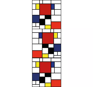 Folie Tür mondrian geometrische blöcke - TenStickers