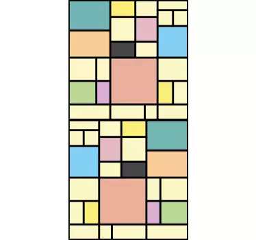 Folie Kühlschrank mondrian bunte blöcke - TenStickers