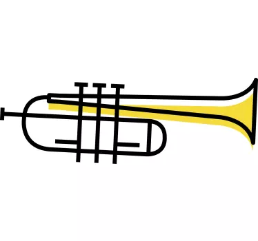 Aufkleber Klassische Musik Trompete lineart süßes Design - TenStickers