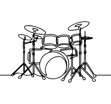 Wandtattoo Musik umriss schlagzeug - TenStickers
