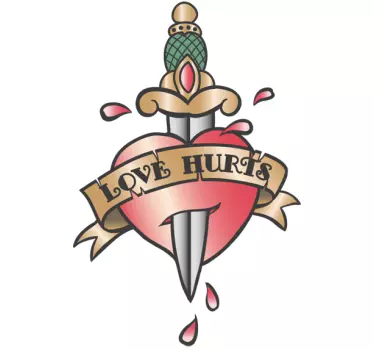 Love hurts Tattoo Aufkleber - TenStickers