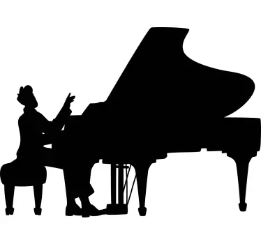 Aufkleber Klassische Musik Pianist einfacher musiker silhouette - TenStickers