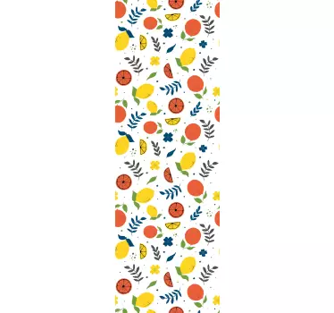 Folie Duschkabine bunte fruchtmuster - TenStickers