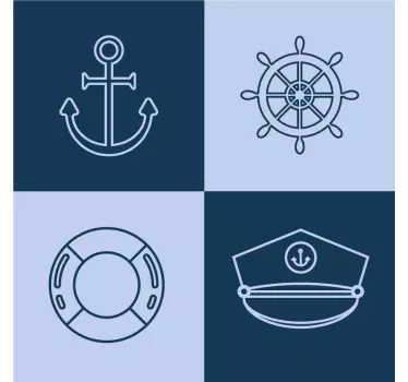 Fliesenaufkleber maritime symbole - TenStickers