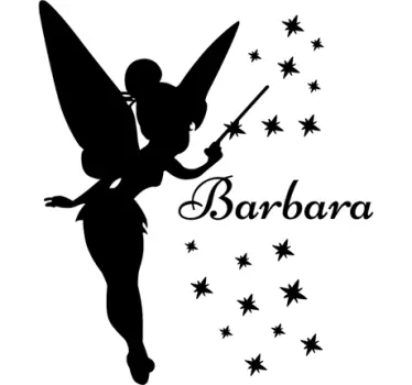 Wandtattoo Kinderzimmer Tinkerbell mit Namen - TenStickers