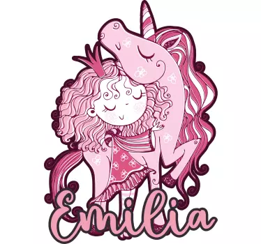 Wandtattoo kinderzimmer einhorn umarmung - TenStickers