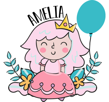 Wandtattoo Kinderzimmer anpassbare prinzessin - TenStickers