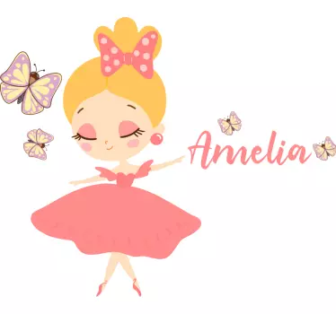 Wandtattoo Kinderzimmer ballettmädchen mit namen - TenStickers