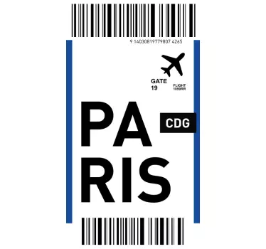 Sticker iphone flugticket paris - TenStickers