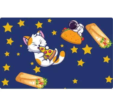 Katze Astronaut Fastfood Kreditkarten Aufkleber - TenStickers