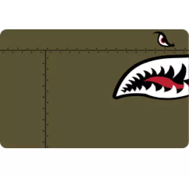 Kreditkarten Sticker Grünes militärisches haigesicht - TenStickers