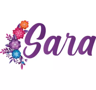 Wandtattoo Kinderzimmer florales namensdesign - TenStickers