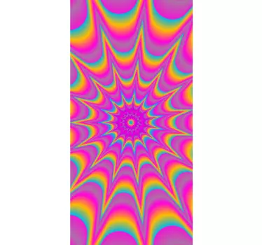 Folie Tür buntes psychedelisches muster - TenStickers