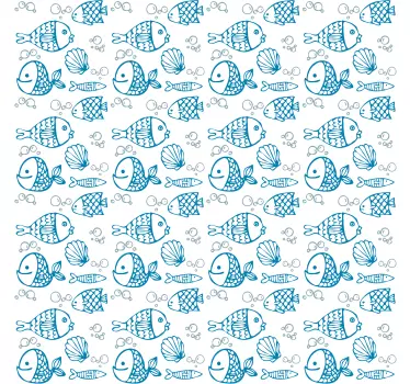 Folie kühlschrank mit verspielten fischmotiven - TenStickers