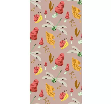 Folie Kühlschrank schnecken und libellen - TenStickers