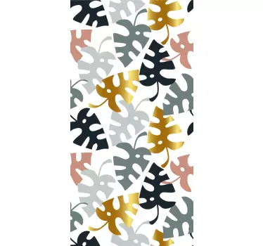 Folie kühlschrank mit blättermuster monstera - TenStickers