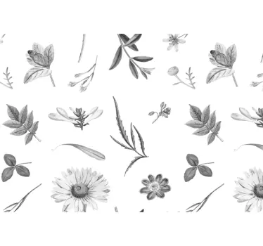 Notebook Aufkleber Graue sprintblumen - TenStickers