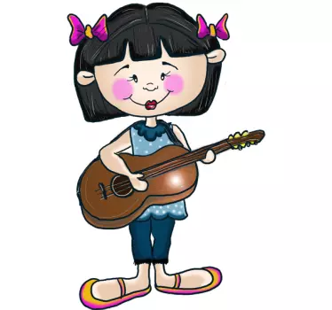 Wandtattoo Mädchen mit Gitarre - TenStickers