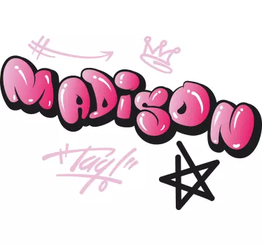 Wandtattoo Kinderzimmer rosa graffiti-name - TenStickers
