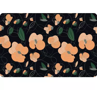 Laptop Aufkleber orangefarbenes blumenmuster - TenStickers