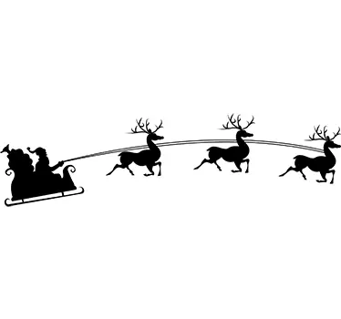 Wandtattoo Weihnachtsschlitten Rentiere - TenStickers