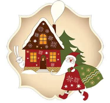 Weihnachtsaufkleber fröhliche weihnachtsmann-szene - TenStickers