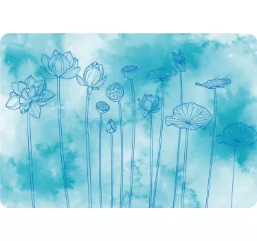 Notebook Aufkleber Zarte blaue aquarellblumen - TenStickers