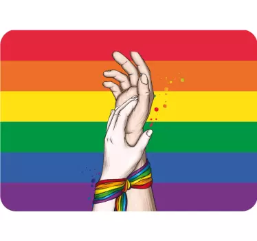 Laptop Aufkleber hände verschlungen regenbogen - TenStickers