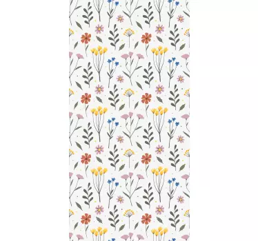 Folie Kühlschrank botanisches weißes muster - TenStickers