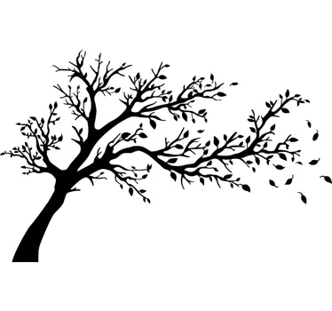 Wandtattoo Wohnzimmer Baum im Wind - TenStickers