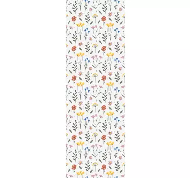 Folie Tür botanische motivillustration - TenStickers