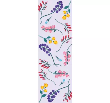 Folie Tür farbenfrohes blumendesign - TenStickers