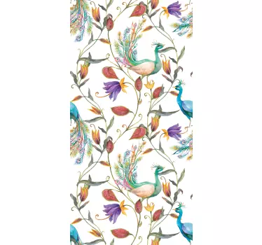 Folie Kühlschrank pfauenblumendruck - TenStickers
