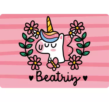 Notebook Aufkleber Süßes blumeneinhorn - TenStickers