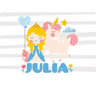 Notebook Aufkleber Cartoon-prinzen und einhorn - TenStickers