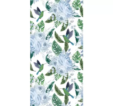 Folie kühlschrank kolibri blumenarrangement - TenStickers