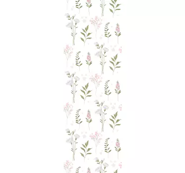 Folie Tür florales beiges design - TenStickers
