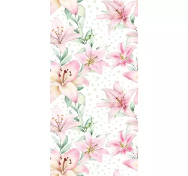 Folie Kühlschrank lilie blumenmuster - TenStickers