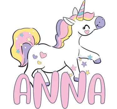 Wandtattoo kinderzimmer personalisierte einhornkreation - TenStickers