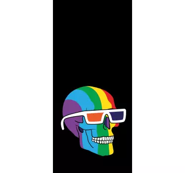 Sticker IPhone bunte totenkopfsilhouette - TenStickers