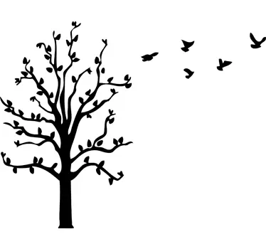 Vögel im Baum Laptop Aufkleber - TenStickers
