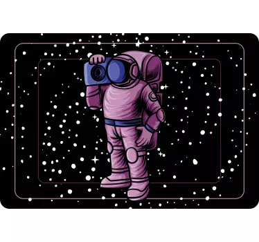 Laptop aufkleber astronaut mit kamera - TenStickers