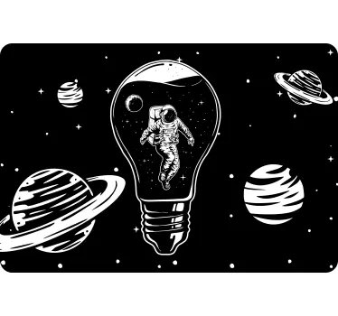 Laptop aufkleber astronauten glühbirne - TenStickers