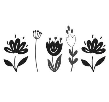 Laptop Aufkleber stilisiertes blumenarrangement - TenStickers